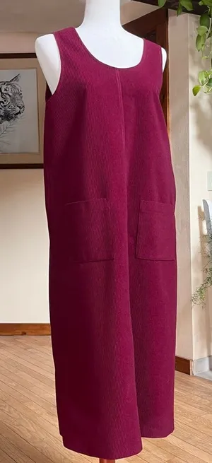 Berry Tank Dress W/Two Front Pockets. thumbnail 1