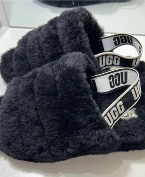 UGG black Fluff Yeah Slide Slippers size 9 thumbnail 1