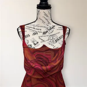 For Love & Lemons Eleanor Red Swirl Print Cowl Chiffon Mini Dress Homecoming NWT thumbnail 3