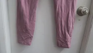 PINK Victoria's Secret shoelace front leggings pink nation on left leg drawstring in pink and white size medium. thumbnail 11