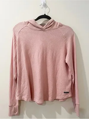 Calvin Klein Jeans Women’s Long Sleeve Waffle-Knit Hooded Pullover Shirt Size M thumbnail 3