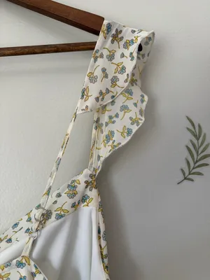 Kirious LA Floral Slip Dress in Cream and Olive thumbnail 4