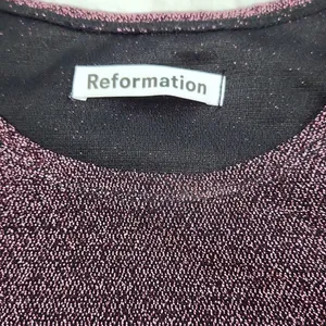 Reformation NWT Riley Mini Skater Fit & Flare‎ Dress in Blush Sparkle Metallic M thumbnail 6