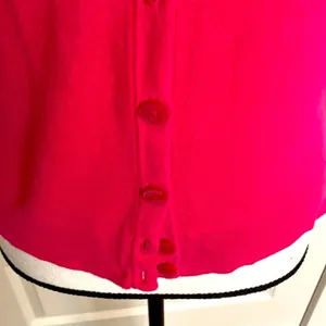 Gap|| Pink 3/4 sleeve cardigan sweater with button accent on sleeves thumbnail 3