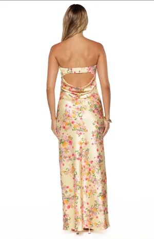 Beginning Boutique Maiah Yellow Bloom Maxi Dress thumbnail 3