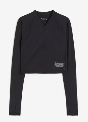 H&M Dry Move Half Zip Cropped Athletic Top thumbnail 1