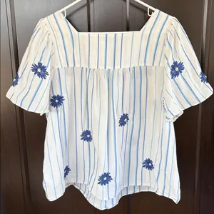 EUC Madewell Floral Embroidered Butterfly Top Size Large Retail $85.00 thumbnail 10
