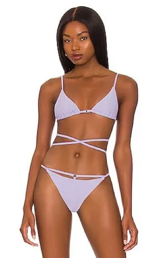 NEW Superdown Lavender Purple Mikayla Bikini Strappy Polewear size S thumbnail 1