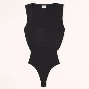 Abercrombie & Fitch Soft A&F Wrap Around Sleeveless Ribbed Knit Sweater Bodysuit thumbnail 5
