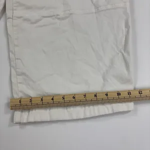 Maeve Anthropologie Pants Womens 2 White Cropped Wide Leg Twill Pleated Stretch thumbnail 9