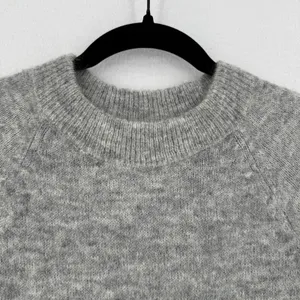 H&M Mohair Wool Blend Sweater Women S Gray Fuzzy Crewneck Quiet Luxury Cozy thumbnail 3