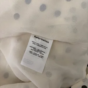 REFORMATION Zaria Dress Portofino Polka Dot Black White Smocked Mini Dress XS thumbnail 13
