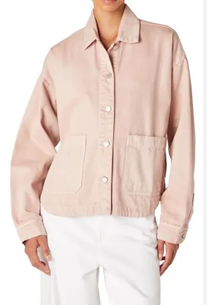 GAP Women Large‎ Soft Pink Tencel Button Up Jacket Casual Everyday Outerwear thumbnail 1