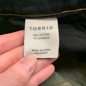 Torrid Ex-Boyfriend Jeans Womens 18 Blue Plus Size Crop Dark Wash Denim Straight thumbnail 5