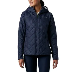 Columbia Copper‎ Crest Jacket SMALL quilted Soft Faux Fur Lined Hooded Navy Blue thumbnail 2