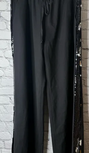 Milly Black Sequin women’s pants size medium thumbnail 1