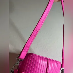 Miniature Micro Neon HotPink Adjustable Crossbody Zipper Whimsy Rave Vinyl Retro thumbnail 13