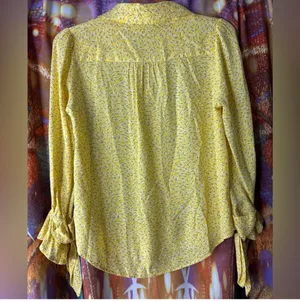 Maeve Anthropologie Blithe Yellow Patterned Button Down ✨ thumbnail 9