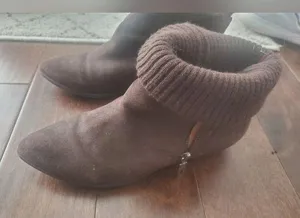 Schutz Brown suade short booties with small sock inserts by size 10 women's thumbnail 1