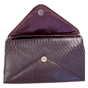 Jessica McClintock Purse Envelope Purple Formal Casual Chain Clutch Y2K Vintage thumbnail 4