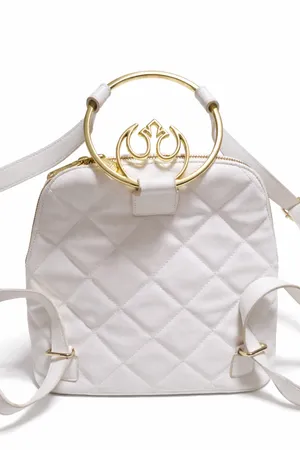 Star Wars Rebel Loungefly White Quilted Mini backpack with Gold hardware thumbnail 5