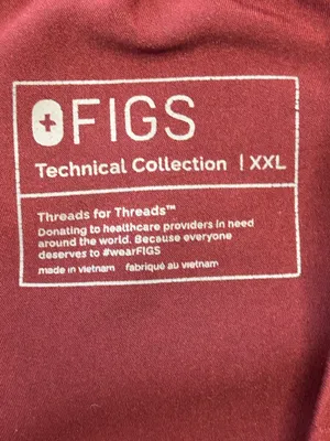 Figs Livingston burgundy maroon high-waisted straight leg scrub pants XXL reg thumbnail 8