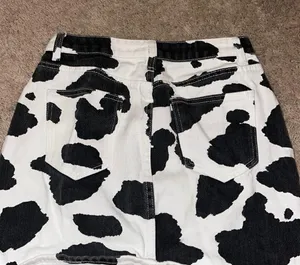 Cute Black And White Print Jean Skirt thumbnail 2