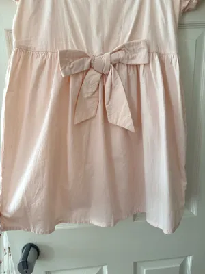 Motel Light Pink Poplin Bow Babydoll Mini Dress thumbnail 5