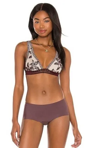NWT Size xs Floral Free People X Revolve Alia Bralette in Bordeaux Combo thumbnail 1