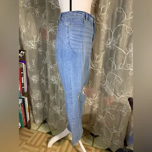 Style and Co Straight Leg Distressed Denim Blue Jeans thumbnail 3