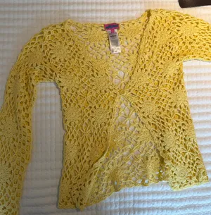 Edikted Yellow Crochet Cardigan thumbnail 3