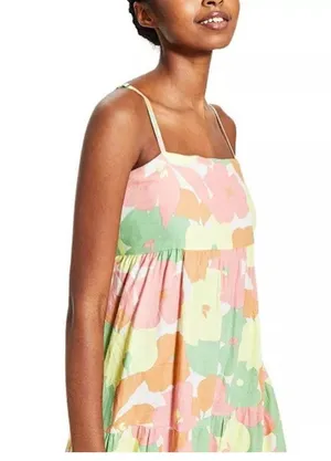 Social Standard By Sanctuary Floral Fiesta Smocked Tiered Midi Multicolor Dress thumbnail 2