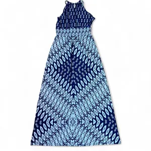London Times Patterned Maxi Dress Wrinkle Resistant Wedding Guest Blue White Size 6 thumbnail 2