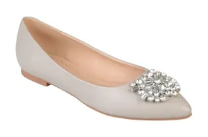 NWT Journee Collection Womens Renzo Jeweled Flats RENZO-WD Gray 5.5W thumbnail 1