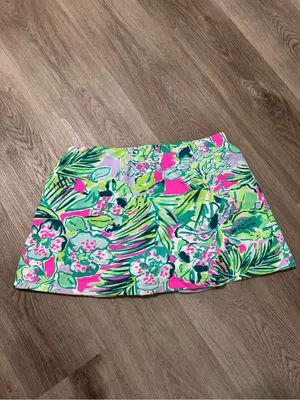 Lilly Pulitzer Madison Skort Early Bloomer Medium Tropical Pink Green thumbnail 5