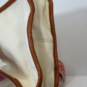 AhDorned Cream Canvas Crossbody Bag Embroidered Strap Boho thumbnail 8