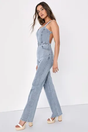 Lulus Zip-Front Tie-Back Jumpsuit thumbnail 3