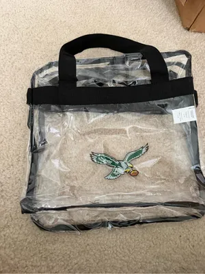 Clear Tote Bag with Green Eagle Patch White thumbnail 2