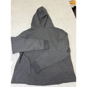 Free Fly Womens Bamboo Lightweight Fleece Cropped Hoodie Heather Black 3980 L thumbnail 7