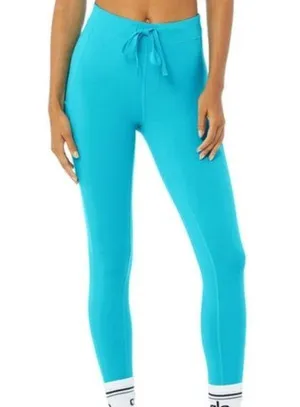 Alo Yoga Women's 7/8 High-Waist Checkpoint Leggings aqua blue size medium thumbnail 1
