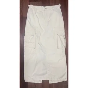 Wild Fable Beige Cargo Midi Skirt XXS Utility Pocket Back Slit thumbnail 4