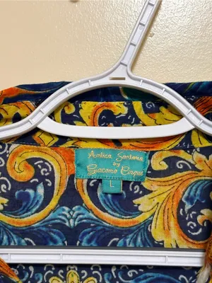 Vibrant Paisley Button-Down Shirt in Blue & Yellow - Women’s Classic Collar thumbnail 4