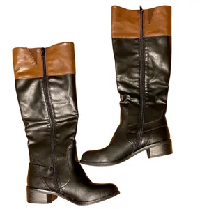 Black/Brown Knee High Boots (NWT) Brown Size 7 thumbnail 2