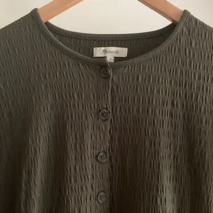 Madewell Olive Tiered Mini Dress Size S‎ Oversized Fits M/L Relaxed Crinkle NWT thumbnail 5