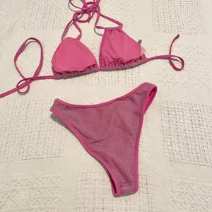 Aerie glitter pink bikini swimsuit set small XS SW2 7013 thumbnail 4