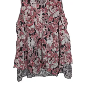 Lucky Brand Womens S Floral Paisley‎ Tank Top Coral Cream Boho Peasant Festival thumbnail 4