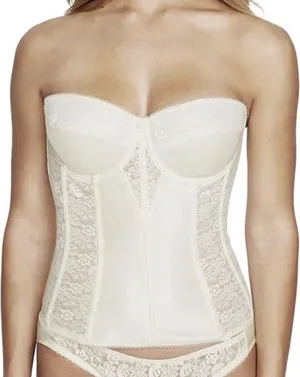 Dominique Women 8949 Lace Strapless Bridal Bustier Corset Bra Ivory Size 36DD thumbnail 1