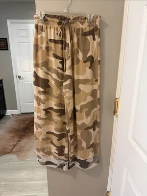 $89 NWOT POL Camo Print Wide-Leg Lounge Pants S thumbnail 2