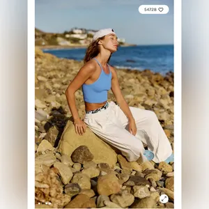 Free People Happiness Runs Crop Tank in Coastal Blue XS/S thumbnail 3