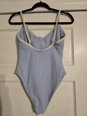 Wilo The Label Classic Light Blue One-Piece Swimsuit with Cream Trim Small thumbnail 4